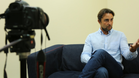 Hervé Falciani, en la entrevista de este miércoles con 'Público'. Hervé Falciani, en la entrevista de este miércoles con 'Público'.