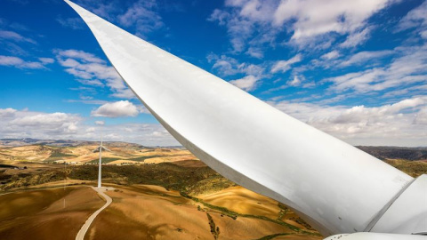 Un aerogenerador de Gamesa. E.P. Un aerogenerador de Gamesa. E.P.