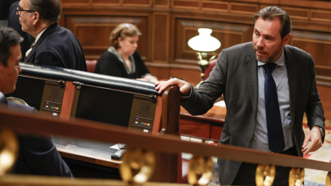 El diputado socialista Óscar Puente en la segunda jornada del debate de investidura del candidato Alberto Núñez Feijóo en el Congreso este miércoles El diputado socialista Óscar Puente en la segunda jornada del debate de investidura del candidato Alberto Núñez Feijóo en el Congreso este miércoles