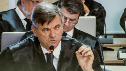 Imagen tomada del la pantalla de la sala de prensa de la intervención del abogado de Jaume Matas , José Zaforteza, presentando su informe ante el tribunal que juzga el caso Nóos. EFE/CATI CLADERA Imagen tomada del la pantalla de la sala de prensa de la intervención del abogado de Jaume Matas , José Zaforteza, presentando su informe ante el tribunal que juzga el caso Nóos. EFE/CATI CLADERA