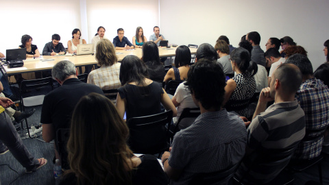 Pablo Iglesias, durante su intervención en el Consejo Ciudadano Estatal de Podemos. Pablo Iglesias, durante su intervención en el Consejo Ciudadano Estatal de Podemos.