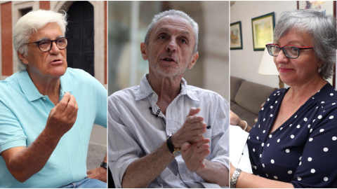 José María 'Chato' Galante, Luis Suárez-Carreño y Rosa María García son tres de las 18 víctimas de torturas del del inspector de policía durante el franquismo Juan Antonio González Pacheco, conocido como Billy el Niño. EFE