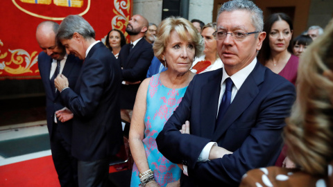 19/08/2019 - La expresidenta del PP de Madrid y de la Comunidad de Madrid, Esperanza Aguirre, y el exalcalde de la capital Alberto Ruiz Gallardón, y los expresidentes regionales Ángel Garrido y Pedro Rollán EFE / Juan Carlos Hidalgo
