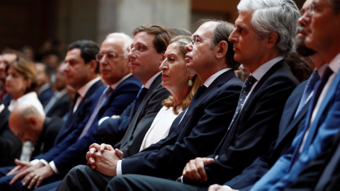 19/08/2019 - El alcalde de Madrid, José Luis Martínez-Almeida, los parlamentarios, Ana Pastor, Pío García Escudero y Adolfo Suárez Illana, el portavoz de Vox en el Congreso, Iván Espinosa de los Monteros y el exministro Rafael Catalá, asist