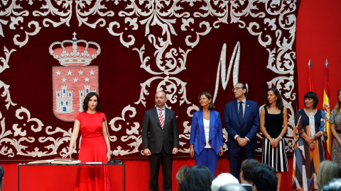 19/08/2019 - Isabel Díaz Ayuso toma posesión de su cargo como presidenta de la Comunidad de Madrid en la sede del gobierno regional, en la Real Casa de Correos. EFE / Juan Carlos Hidalgo