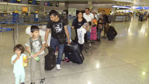 Refugiados que han llegado hoy a España. EFE