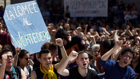 Manifestación contra la LOMCE en Barcelona. EFE