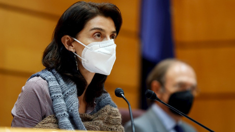 El presidenta del Senado Pilar Llop, en la sesión de control al Gobierno que se celebra en el Senado el pasado 9 de marzo de 2021. El presidenta del Senado Pilar Llop, en la sesión de control al Gobierno que se celebra en el Senado el pasado 9 de marzo de 2021.
