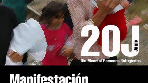 Cartel de la manifestación convocada por SOS Refugiados Madrid para el 20 de junio. Cartel de la manifestación convocada por SOS Refugiados Madrid para el 20 de junio.