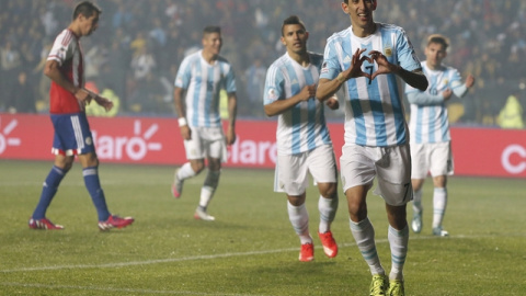 Di María celebra uno de sus goles ante Paraguay. /EFE Di María celebra uno de sus goles ante Paraguay. /EFE