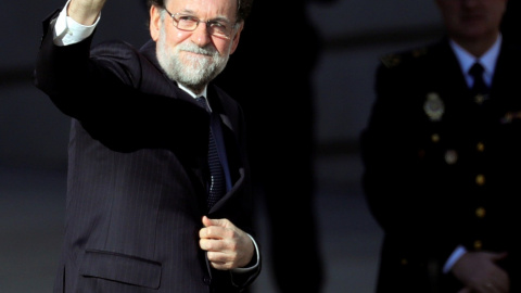 El expresidente del gobierno Mariano Rajoy, a su llegada al Congreso de los Diputados, en el que se celebra la solemne conmemoración del 40 aniversario de la Constitución. EFE/JuanJo Martín