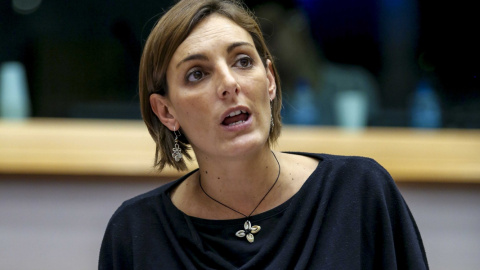 Lola Sánchez en el evento de su formación en Bruselas, este jueves. PODEMOS Lola Sánchez en el evento de su formación en Bruselas, este jueves. PODEMOS