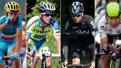 Nibali, Contador, Froome y Quintana. Nibali, Contador, Froome y Quintana.