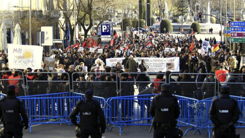 Manifestación de las Marchas por la Dignidad 22-M contra la 'ley mordaza'. EFE Manifestación de las Marchas por la Dignidad 22-M contra la 'ley mordaza'. EFE