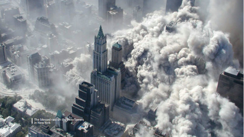 Ataque de las Torres Gemelas. Fotografía publicada por la revista Daviq.