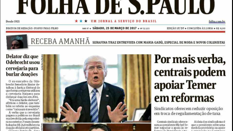 Portada del diario 'Folha de Sao Paulo'. Portada del diario 'Folha de Sao Paulo'.