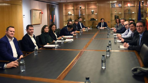 Fotografía facilitada por el CSD del presidente de este organismo durante la reunión que ha mantenido miembros de Asociación de Baloncestistas Profesionales (ABP) y de la Asociación de Clubes de Baloncesto (ACB) en la sede del Consejo Super Fotografía facilitada por el CSD del presidente de este organismo durante la reunión que ha mantenido miembros de Asociación de Baloncestistas Profesionales (ABP) y de la Asociación de Clubes de Baloncesto (ACB) en la sede del Consejo Super