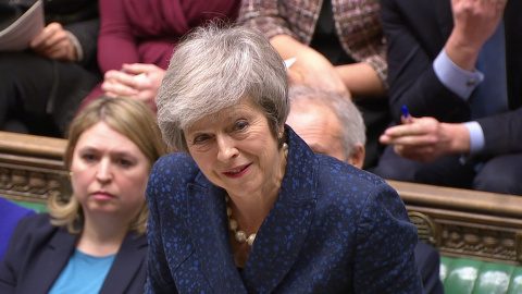 La primera ministra británica, Theresa May, en la Cámara de los Comunes. - REUTERS La primera ministra británica, Theresa May, en la Cámara de los Comunes. - REUTERS