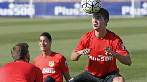 Luciano Vietto ha sido el gran protagonista de la primera sesión del Atlético. /ATLÉTICO Luciano Vietto ha sido el gran protagonista de la primera sesión del Atlético. /ATLÉTICO