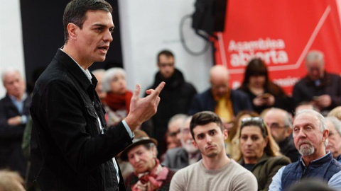 El secretario general del PSOE, Pedro Sánchez, ha participado hoy en Castellón en una asamblea abierta con militantes y simpatizantes. EFE/Domenech Castelló El secretario general del PSOE, Pedro Sánchez, ha participado hoy en Castellón en una asamblea abierta con militantes y simpatizantes. EFE/Domenech Castelló
