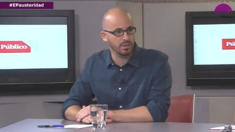 Nacho Álvarez, secretario de Economía de Podemos durante el debate.