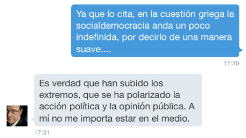 Momento de la entrevista con Jordi Sevilla a 140 caracteres. Momento de la entrevista con Jordi Sevilla a 140 caracteres.