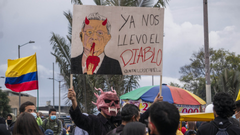 15/05/2021. Imagen de las protestas de este sábado en Bogotá, Colombia. - EUROPA PRESS 15/05/2021. Imagen de las protestas de este sábado en Bogotá, Colombia. - EUROPA PRESS
