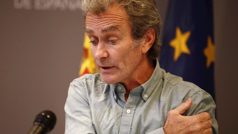 El director del Centro de Coordinación de Alertas y Emergencias Sanitarias (CCAES), Fernando Simón, durante la rueda de prensa ofrecida este lunes El director del Centro de Coordinación de Alertas y Emergencias Sanitarias (CCAES), Fernando Simón, durante la rueda de prensa ofrecida este lunes
