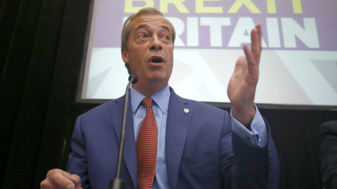 Nigel farage, durante la rueda de prensa en Londres.- REUTERS