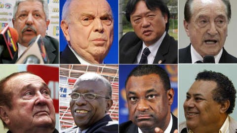 Combo de fotografías que muestran a ocho de los nueve dirigentes de la FIFA detenidos. - EFE Combo de fotografías que muestran a ocho de los nueve dirigentes de la FIFA detenidos. - EFE