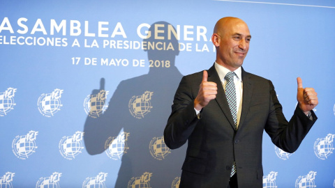 Fotografía de mayo de 2028, cuando Luis Rubiales fue elegido presidente de la Federación Española de Fútbol (RFEF). EFE/J.P.Gandul Fotografía de mayo de 2028, cuando Luis Rubiales fue elegido presidente de la Federación Española de Fútbol (RFEF). EFE/J.P.Gandul
