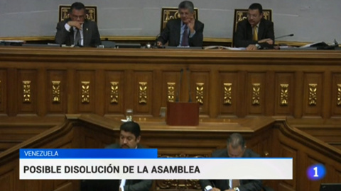 Imagen de la única noticia emitida por La 1 sobre Venezuela desde las elecciones generales.- Imagen de la única noticia emitida por La 1 sobre Venezuela desde las elecciones generales.-