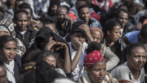 Emigrantes de Eritrea y Sudán del Sur en una manifestación en Israel. EFE Emigrantes de Eritrea y Sudán del Sur en una manifestación en Israel. EFE