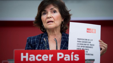La secretaria de Igualdad del PSOE, Carmen Calvo. - EFE La secretaria de Igualdad del PSOE, Carmen Calvo. - EFE