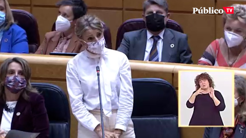 Yolanda Díaz: "Calviño, Sánchez y yo misma vamos a mejorar la vida de los trabajadores" Yolanda Díaz: "Calviño, Sánchez y yo misma vamos a mejorar la vida de los trabajadores"