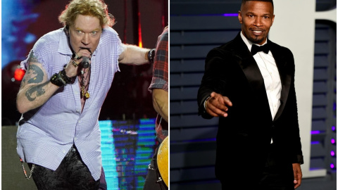 El cantante del grupo de rock Guns N' Roses, Axl Rose, y el actor de Hollywood Jamie Foxx. El cantante del grupo de rock Guns N' Roses, Axl Rose, y el actor de Hollywood Jamie Foxx.