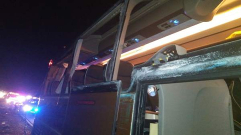 Accidente entre autobús y camión Accidente entre autobús y camión