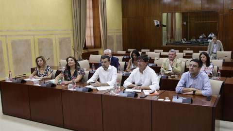 Los portavoces de los partidos que forman parte del grupo de trabajo de financiación autonómica del Parlamento de Andalucía. E.P. Los portavoces de los partidos que forman parte del grupo de trabajo de financiación autonómica del Parlamento de Andalucía. E.P.