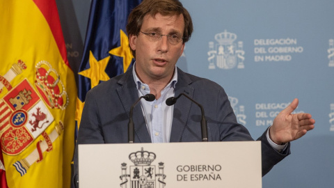 El alcalde de Madrid, José Luis Martínez-Almeida durante la rueda de prensa este miércoles 9 de junio de 2021.