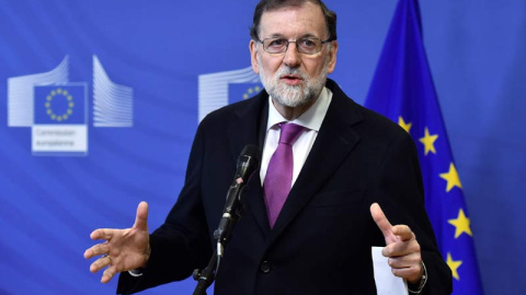 Rajoy, durante su rueda de prensa en Bruselas. | ERIC VIDAL (EFE) Rajoy, durante su rueda de prensa en Bruselas. | ERIC VIDAL (EFE)