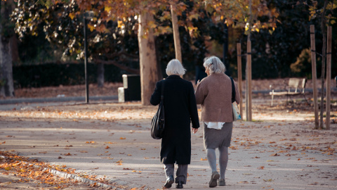 Dos mujeres caminan por un parque en Madrid, a 29 de noviembre de 2023. Dos mujeres caminan por un parque en Madrid, a 29 de noviembre de 2023.