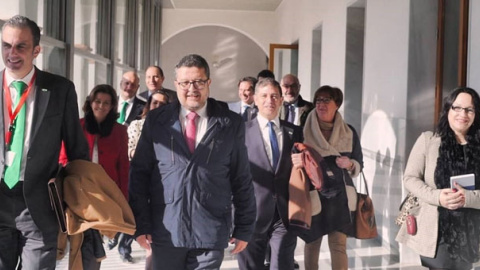 Francisco Serrano, junto al resto de parlamentarios de Vox en Andalucía. / EP Francisco Serrano, junto al resto de parlamentarios de Vox en Andalucía. / EP