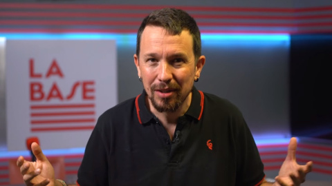 El exvicepresidente del Gobierno Pablo Iglesias, en el estudio de 'La Base'. — LA BASE El exvicepresidente del Gobierno Pablo Iglesias, en el estudio de 'La Base'. — LA BASE