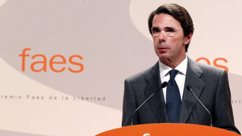 El expresidente José María Aznar, en un acto de FAES. EFE El expresidente José María Aznar, en un acto de FAES. EFE