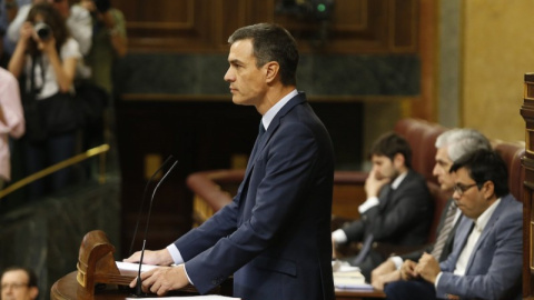 Pedro Sánchez durante sus intervenciones en la sesión de investidura. CONGRESO Pedro Sánchez durante sus intervenciones en la sesión de investidura. CONGRESO