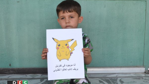 Un niño refugiado sirio de la campaña. Un niño refugiado sirio de la campaña.