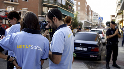 Se derrumba parte de un edificio en Carabachel, sin víctimas.