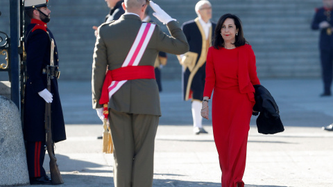 La ministra de Defensa, Margarita Robles, durante la celebración de la Pascua Militar. EFE/Chema Moya