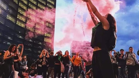 16/09/2019 - Foto de una manifestación del movimiento feminista Brillanteada 16/09/2019 - Foto de una manifestación del movimiento feminista Brillanteada