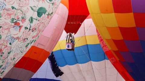 Globos aerostáticos durante una competición en Hefei, China. REUTERS/Stringer